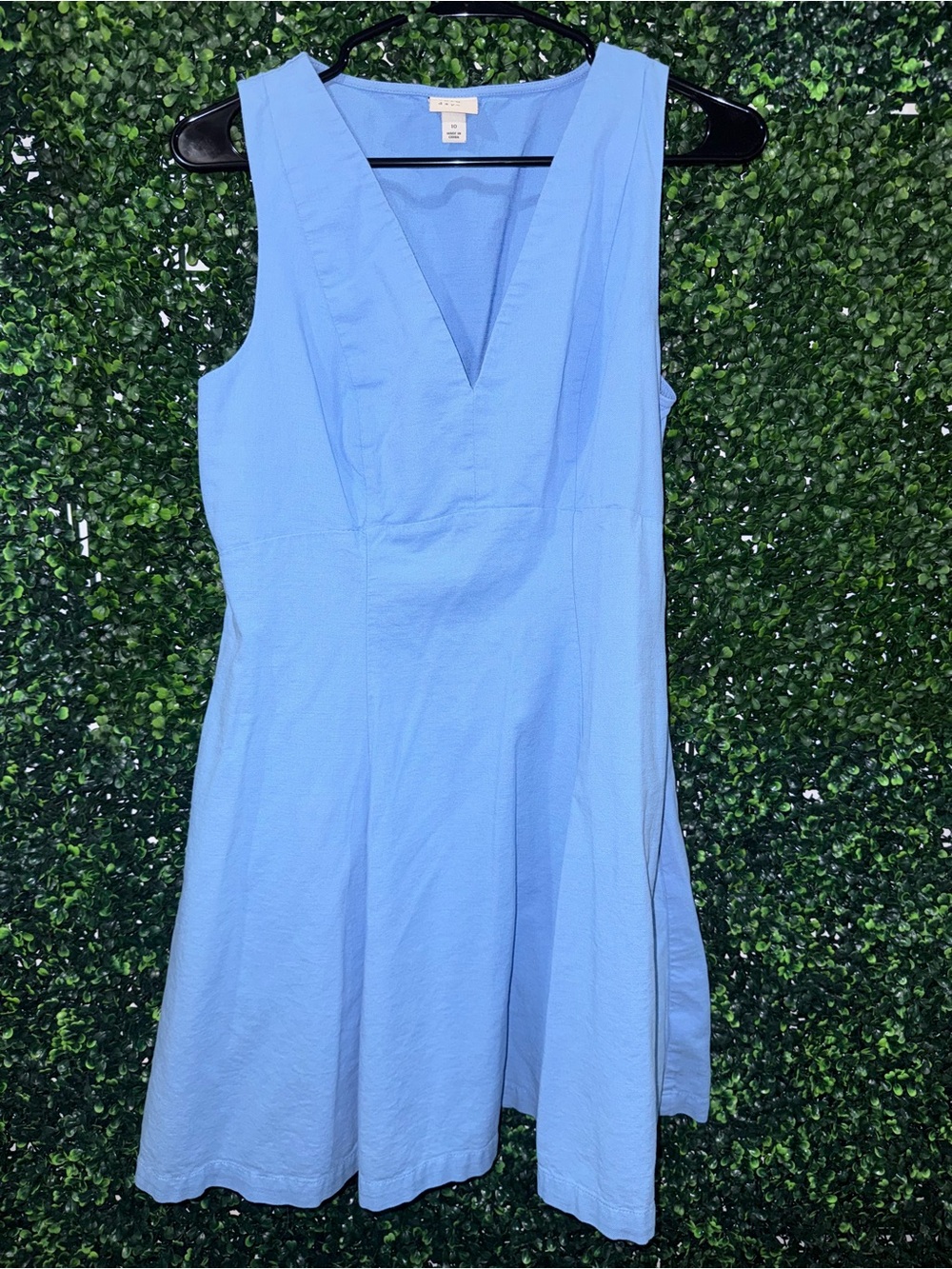 A New Day Light Blue Sleeveless V-Neck Flare Dress - Size 10